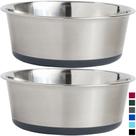 Conjunto Dog Bowls Gorilla Grip de 2 peças de aço inoxidável pesadas
