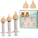 Conjunto Doggiema de bicos de alimentação de silicone com seringas de 5 ml