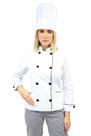 Conjunto Dólmã Feminina Algodão e Chapéu Chefe de Cozinha
