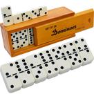 Conjunto Domino Queensell Dominos Double 6 com estojo de madeira para adultos