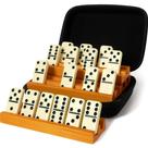Conjunto Domino Queensell Double 6 com 4 prateleiras para adultos e crianças