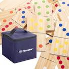Conjunto Domino Triumph Wood Lawn Outdoor, 28 peças com bolsa de armazenamento