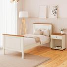 Conjunto Dormitório 1 Cama Solteiro 1 Mesa de Cabeceira Ananda CabeCasa MadeiraMadeira Imbuia/Offwhite