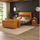 Conjunto Dormitório Casal com Cama, 2 Mesas de Cabeceira Slim e Baú de Peseira 140cm Nathalia