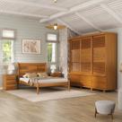 Conjunto Dormitório Guarda-roupa, Cama Queen Veneziana e 2 Mesas de Cabeceira Dubai