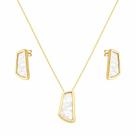 Conjunto Dourado Estilo Orgânico Madrepérola