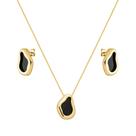 Conjunto Dourado Formato Orgânico Preto