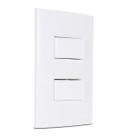 Conjunto Duplo 2 Interruptor Simples 4x2 Branco Sleek Margirius
