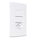 Conjunto Duplo com Interruptor simples + Tomada 20A Branco Sleek Margirius