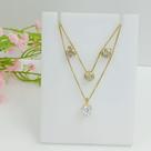 Conjunto Duplo de Zircônia Folheado a Ouro 18k 100300