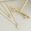 Conjunto Duplo de Zircônia Folheado a Ouro 18k 100300 Conjunto Duplo de Zircônia Folheado a Ouro 18k 100300