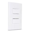 Conjunto Duplo Interruptor Paralelo + 1 Simples Sleek Branco Margirius