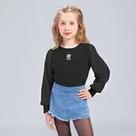 Conjunto e Blusa em Malha Jacquard Short-saia Jeans Lilydee Cor:PretoTamanho:6