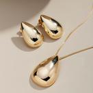 Conjunto e Brinco Gota Banhado Ouro 18K