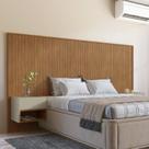 Conjunto e Mesa de Cabeceira Florença King Marrom Cedro