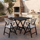 Conjunto Elegance 4 Lugares Mesa Dobrável Tampo Ripas Cadeiras Preto 70CM Mega Madeira Conjunto Elegance 4 Lugares Mesa Dobrável Tampo Ripas Cadeiras Preto 70CM Mega Madeira