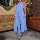 Conjunto Elegance, viscose azul claro, tamanho P