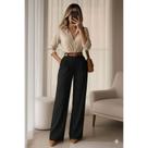 Conjunto Elegância Executiva Calça Pantalona Camisa Social Listrada look de autoridade para mulheres Conjunto Elegância Executiva Calça Pantalona Camisa Social Listrada look de autoridade para mulheres