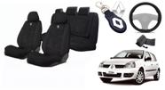 Conjunto Elegante Clio 1990-2012 + Volante + Chaveiro Tecido