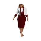 Conjunto Elegante De Vestido Cardigã Estampado Feminino Com Manga Flare Chique E Top