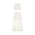 Conjunto Elegante De Vestido De Verão Tricotado Para Mulheres, Top Cropped Sem Mangas Com Rendas E Conjunto Elegante De Vestido De Verão Tricotado Para Mulheres, Top Cropped Sem Mangas Com Rendas E