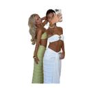 Conjunto Elegante Feminino De 2 Peças Sexy Transparente Y2K Com Top Cropped Em Concha E Saia