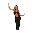 Conjunto Elegante Feminino De Duas Peças: Top sem alça Fino E Saia Justa - Estilo Streetwear Conjunto Elegante Feminino De Duas Peças: Top sem alça Fino E Saia Justa - Estilo Streetwear