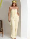 Conjunto Elegante Feminino sem alça Mais Calça Pantalona Alfaiataria Social
