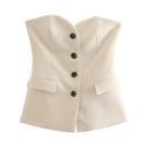 Conjunto Elegante Feminino Sem Mangas Com Calças Largas Sólidas, Traje Casual