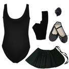 Conjunto Elegante para Ballet: Collant, Saia e Acessórios