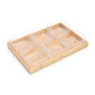 Conjunto Elegante para Petiscos em Bambu e Vidro 32cm
