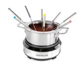 Conjunto elétrico de panelas de fondue Nostalgia 1,5 L com 8 garfos codificados por cores