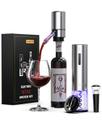 Conjunto elétrico de presente de vinho TOMEEM recarregável com aerador e muito mais