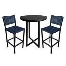 Conjunto em Corda Náutica Bistrô Tulipa 2 Banquetas França Azul Conjunto em Corda Náutica Bistrô Tulipa 2 Banquetas França Azul