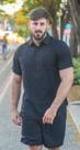 Conjunto em linho preto masculino Conjunto em linho preto masculino