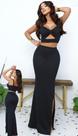 Conjunto em malha de cropped e saia