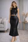 Conjunto em material sintético Saia longa Sereia e Blusa Cor:PretoTamanho:M