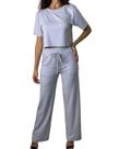 Conjunto em moletinho com calça pantalona REF350