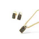 Conjunto em Pedra Pirita banhado a Ouro 18K