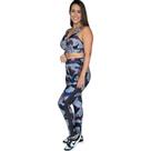 Conjunto em poliamida academia fitness estampado.