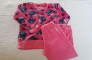 Conjunto em soft menina estampa em rosa