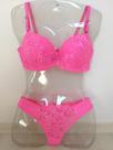 Conjunto em tecido Poliester com renda nos meios -Jmartins -Feminino Adulto- Cor Rosa -Tam G/