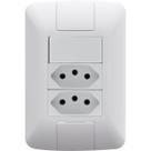 Conjunto Embutir Modular 2 Tomadas Aria 10A + 1 Interruptor