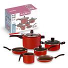 CONJUNTO ENJOY 6 PCS C/ TP VIDRO E PANELA PRESSÃO 4,5L Antiaderente