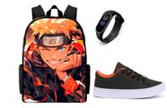 Conjunto Escolar Masculino Casual Mochila Mais Tenis e Relogio Infantil