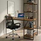 Conjunto Escritório 2 Peças Escrivaninha Industrial Fit e Cadeira Diretor Giratoria Tok Yescasa Marrom/Preto Conjunto Escritório 2 Peças Escrivaninha Industrial Fit e Cadeira Diretor Giratoria Tok Yescasa Marrom/Preto