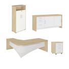 Conjunto Escritório Carvalho/Branco Completo Conjunto Escritório Carvalho/Branco Completo