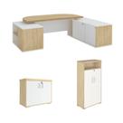 Conjunto Escritório Completo: Mesa + Armário + Balcão