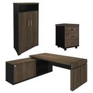 Conjunto Escritório Home Office 3 Peças Mesa Diretor Corp A06 Charuto/Preto - Mpozenato Conjunto Escritório Home Office 3 Peças Mesa Diretor Corp A06 Charuto/Preto - Mpozenato