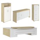 Conjunto Escritório Home Office 4 Peças Corp A06 Carvalho/Branco - Mpozenato Conjunto Escritório Home Office 4 Peças Corp A06 Carvalho/Branco - Mpozenato